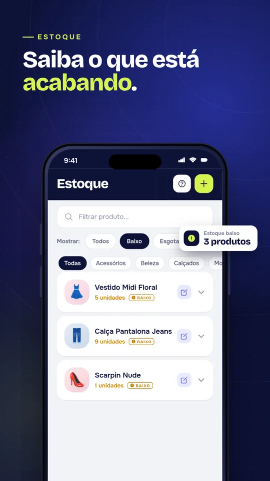 Estoque baixo